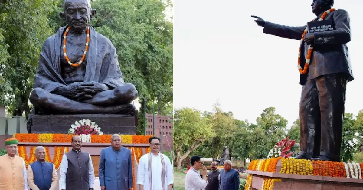 गांधी और बाबा साहेब की प्रतिमाओं को किनारे किया गया, संसद परिसर में मूर्तियों की शिफ्टिंग पर क्यों भड़की कांग्रेस?